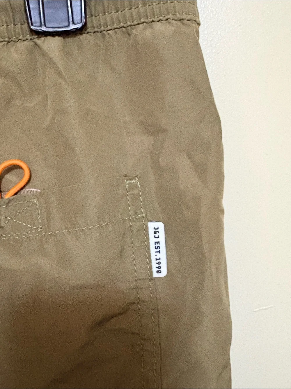 Jack & Jones Olive Shorts with Orange Lining